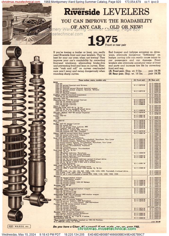 1968 Montgomery Ward Spring Summer Catalog, Page 920