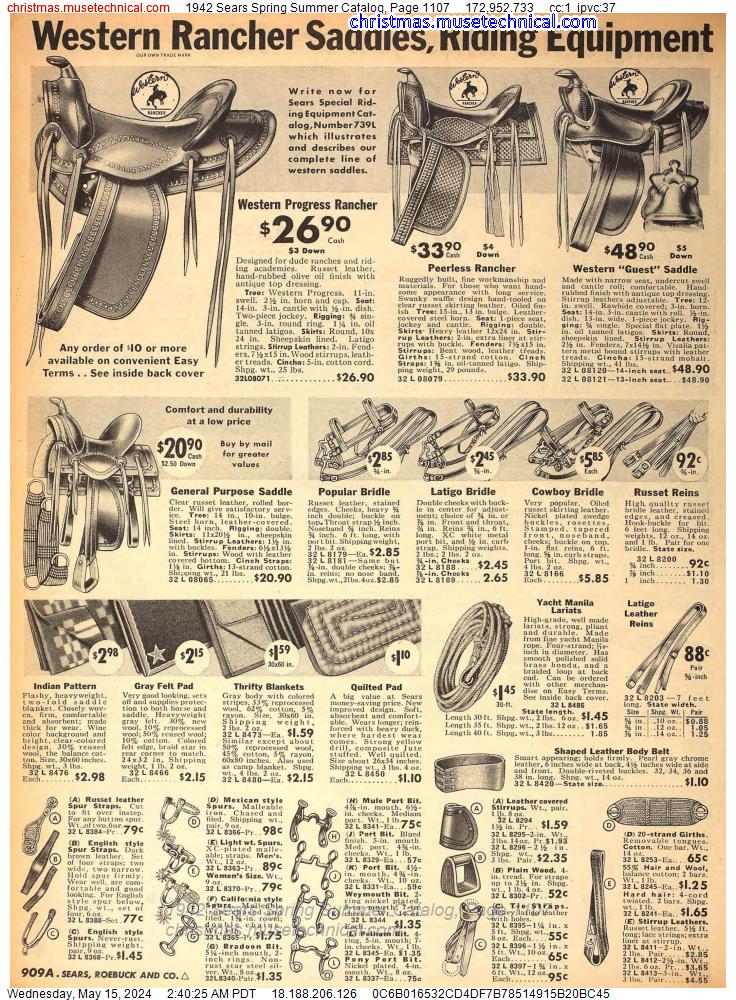 1942 Sears Spring Summer Catalog, Page 1107