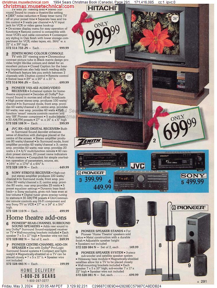 1994 Sears Christmas Book (Canada), Page 291