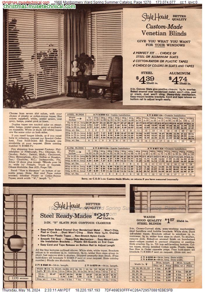 1966 Montgomery Ward Spring Summer Catalog, Page 1270