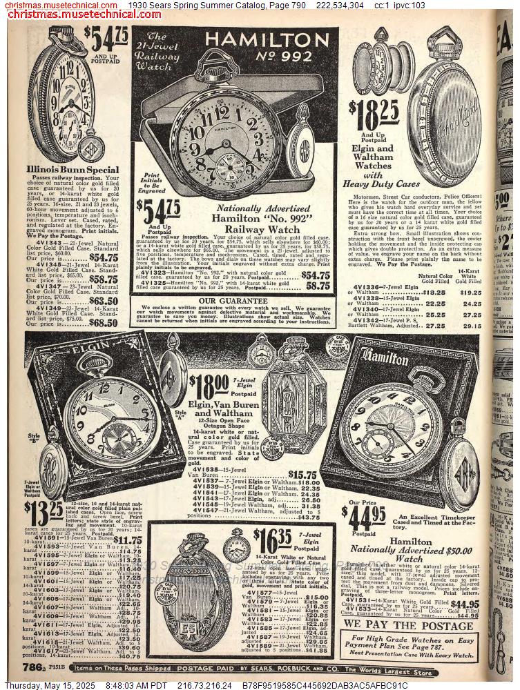 1930 Sears Spring Summer Catalog, Page 790