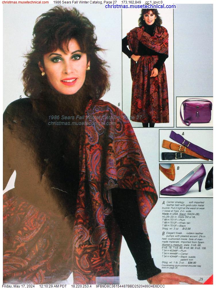 1986 Sears Fall Winter Catalog, Page 27