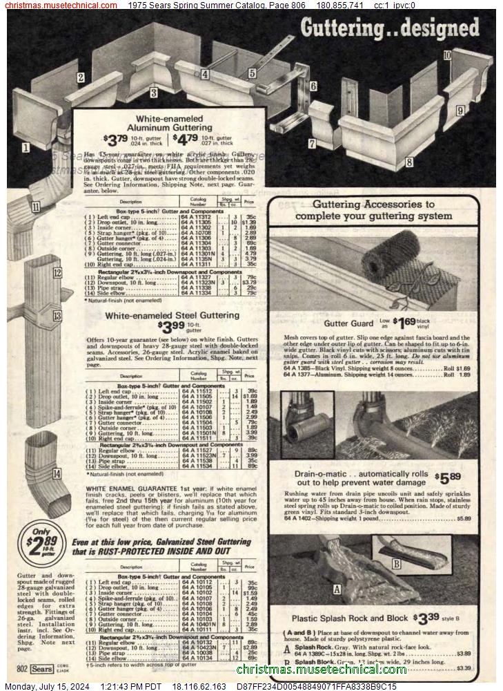 1975 Sears Spring Summer Catalog, Page 806