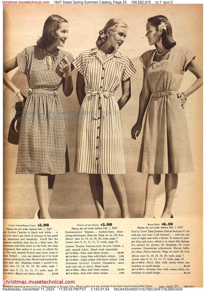 1947 Sears Spring Summer Catalog, Page 25