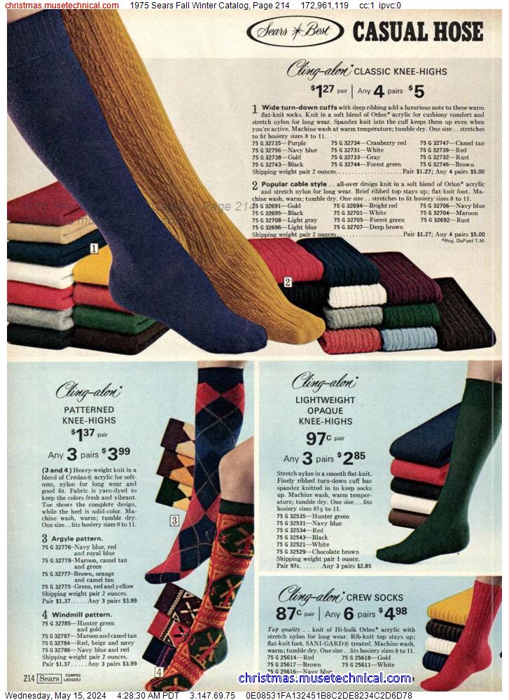 1975 Sears Fall Winter Catalog, Page 214