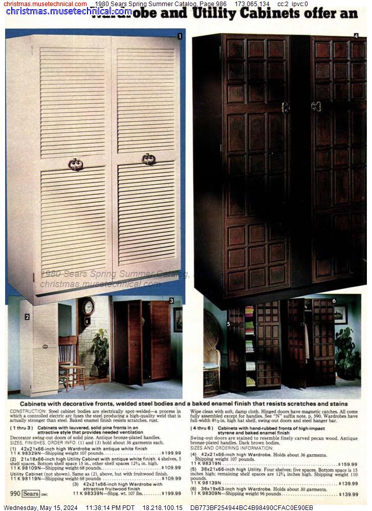 1980 Sears Spring Summer Catalog, Page 986