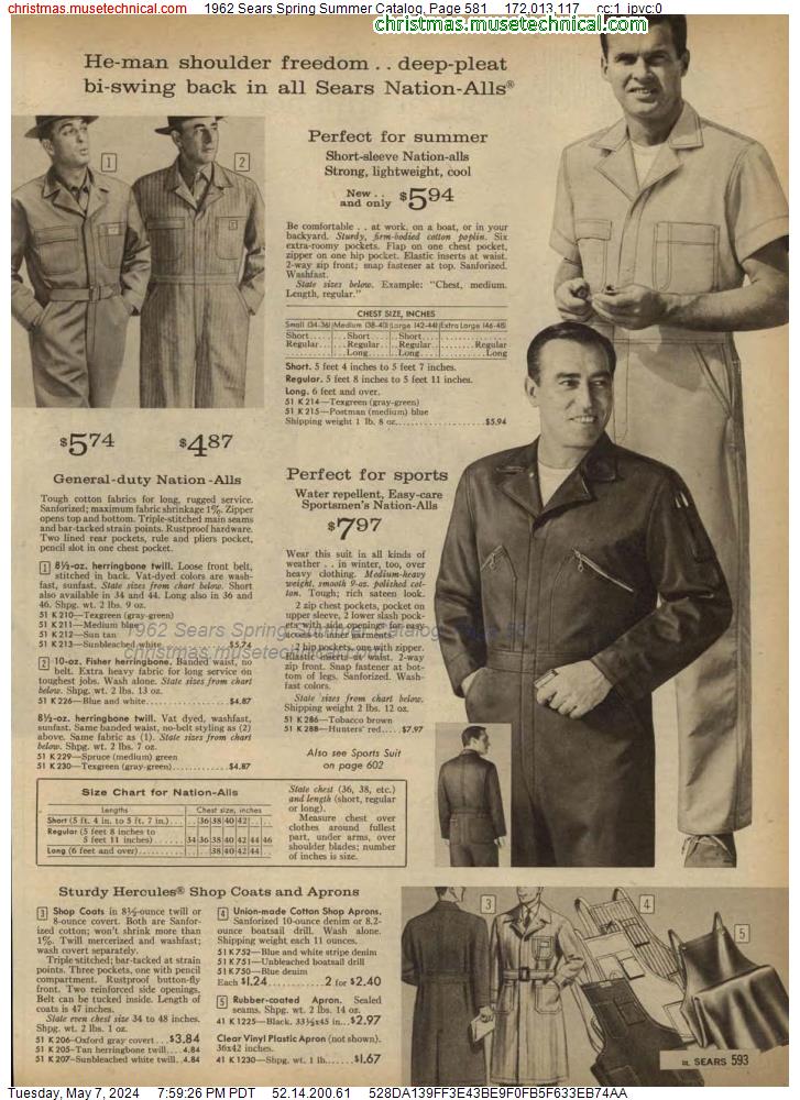 1962 Sears Spring Summer Catalog, Page 581