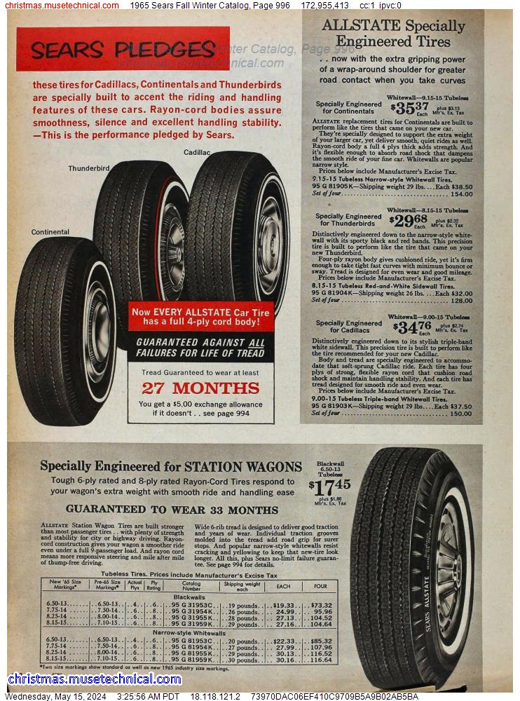 1965 Sears Fall Winter Catalog, Page 996
