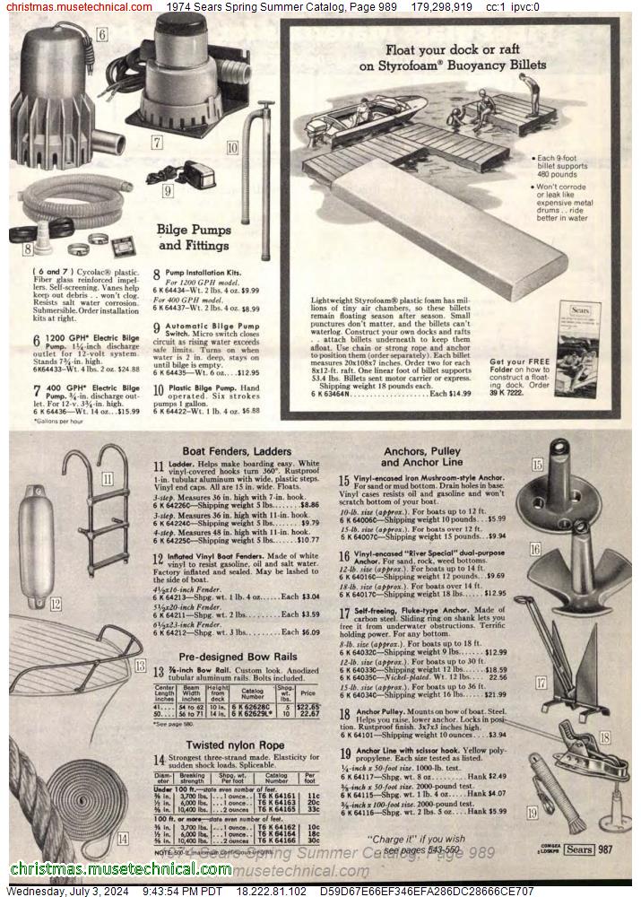 1974 Sears Spring Summer Catalog, Page 989