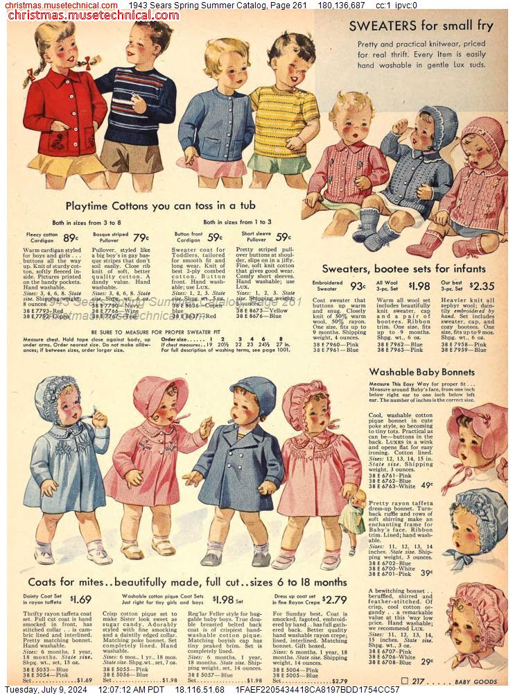 1943 Sears Spring Summer Catalog, Page 261