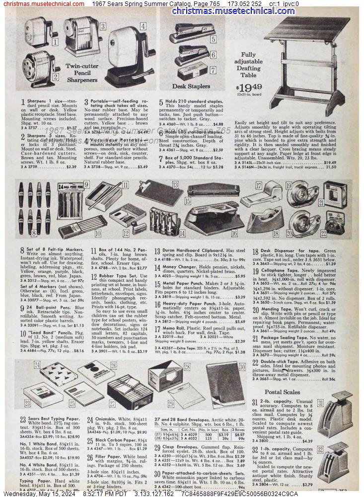 1967 Sears Spring Summer Catalog, Page 765