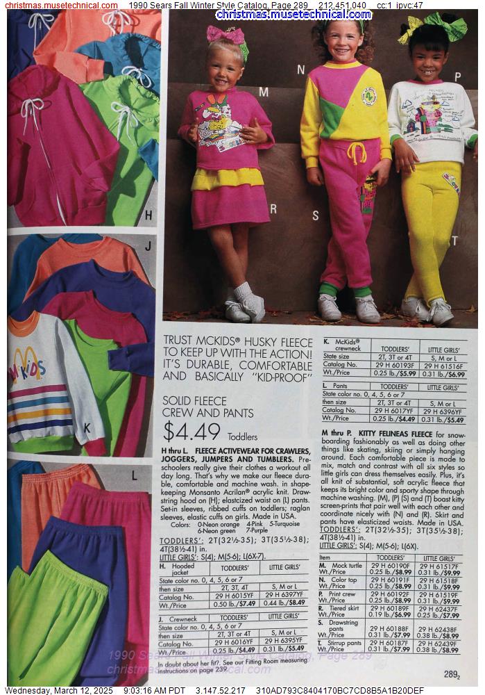 1990 Sears Fall Winter Style Catalog, Page 289