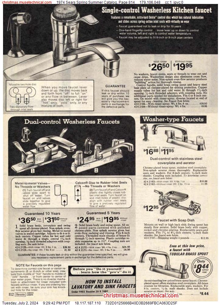 1974 Sears Spring Summer Catalog, Page 814