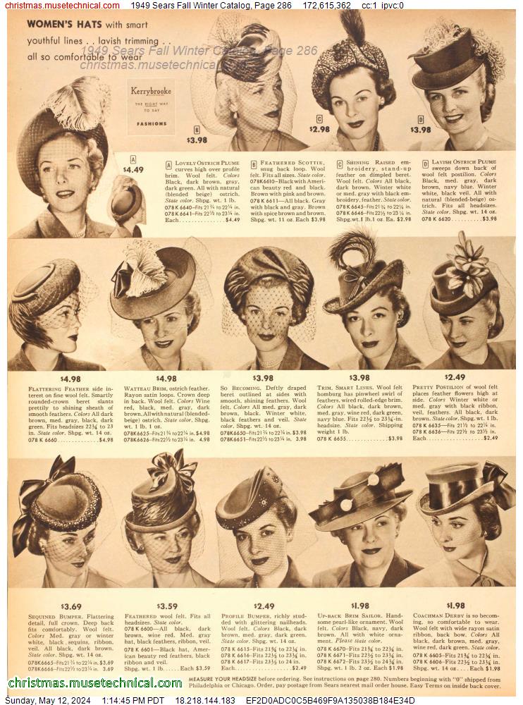 1949 Sears Fall Winter Catalog, Page 286