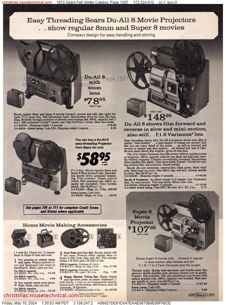 1972 Sears Fall Winter Catalog, Page 1297