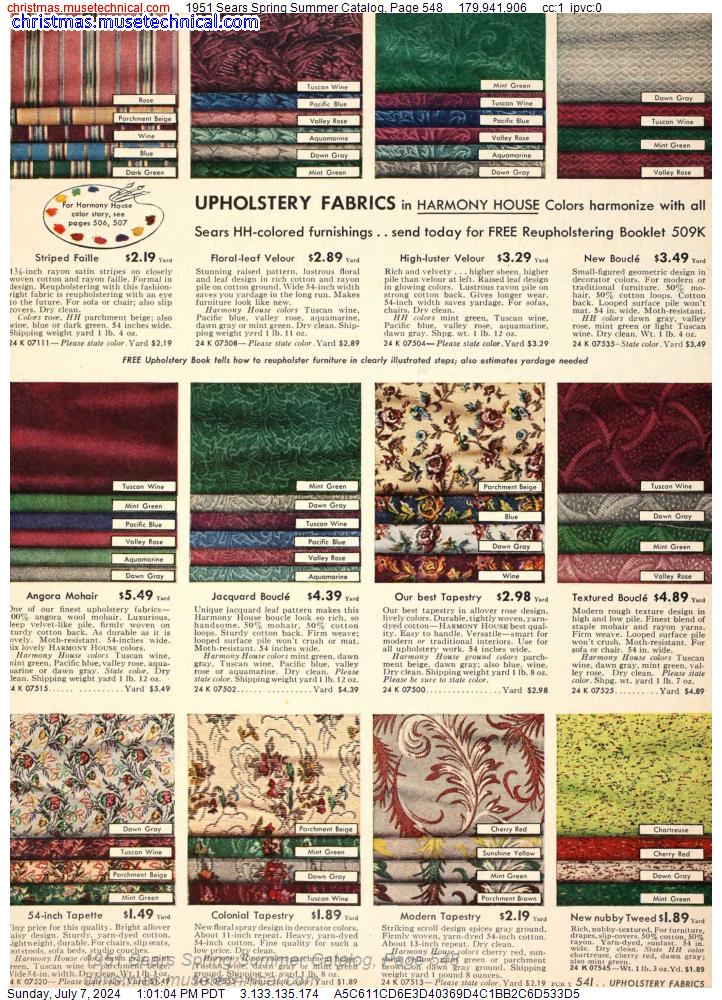 1951 Sears Spring Summer Catalog, Page 548