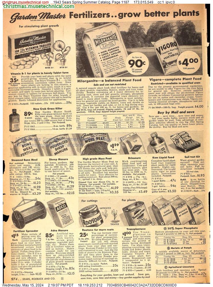 1943 Sears Spring Summer Catalog, Page 1187