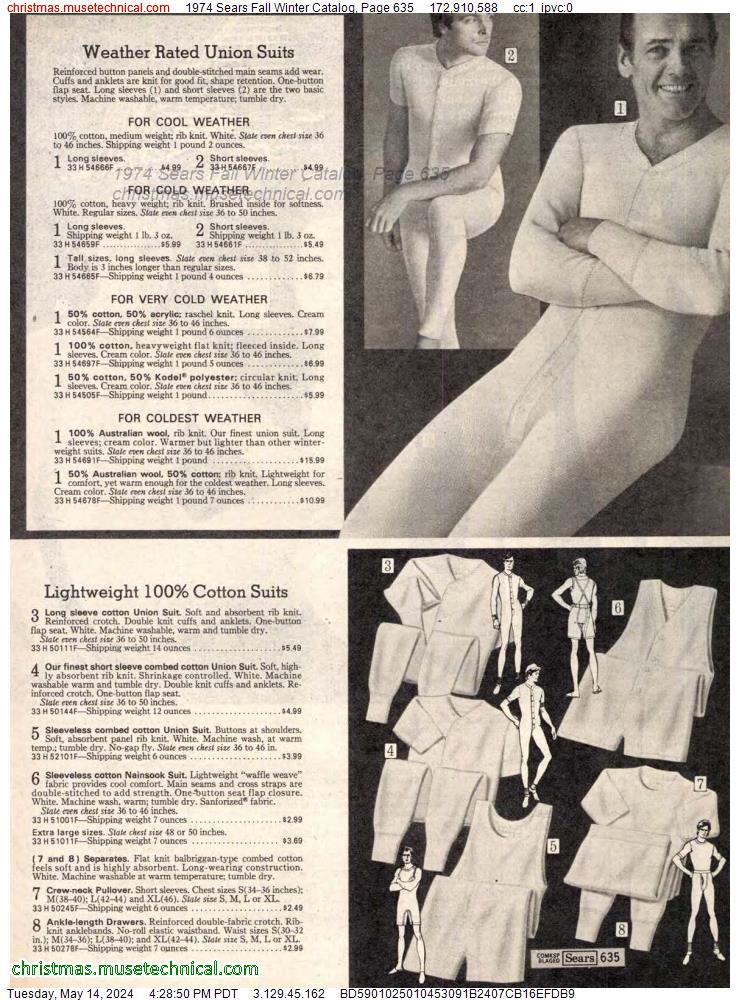 1974 Sears Fall Winter Catalog, Page 635