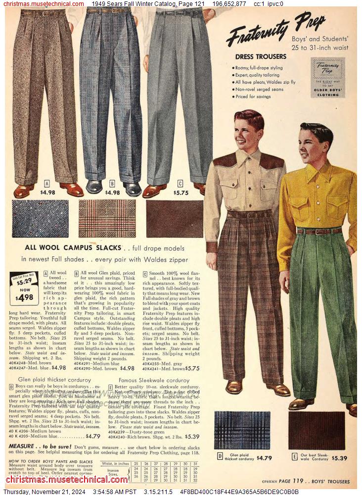 1949 Sears Fall Winter Catalog, Page 121