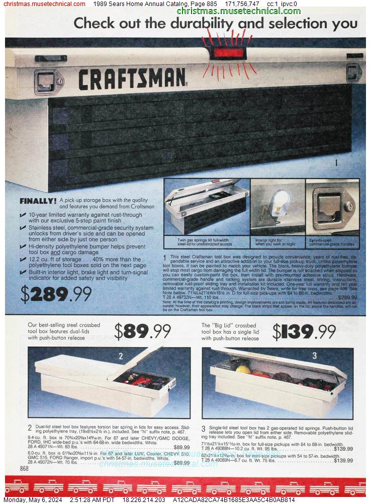 1989 Sears Home Annual Catalog, Page 885