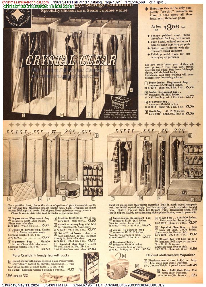 1961 Sears Fall Winter Catalog, Page 1391