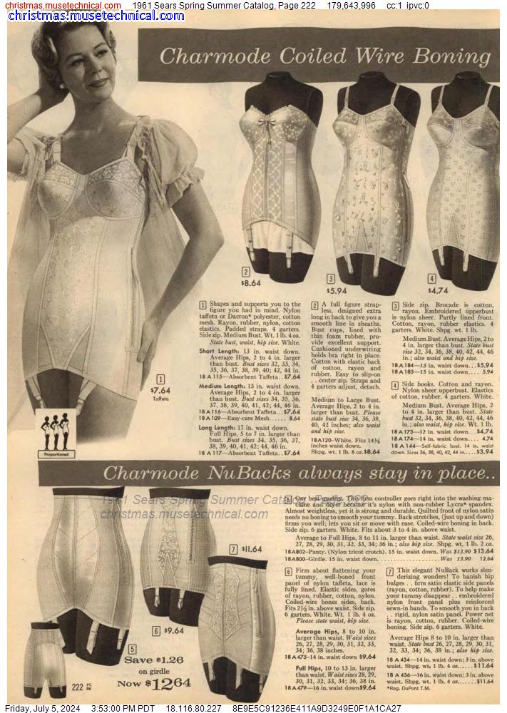 1961 Sears Spring Summer Catalog, Page 222