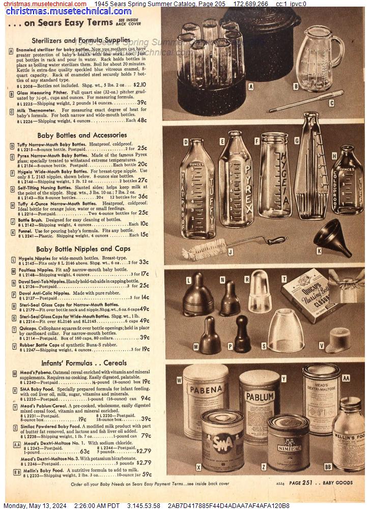 1945 Sears Spring Summer Catalog, Page 205