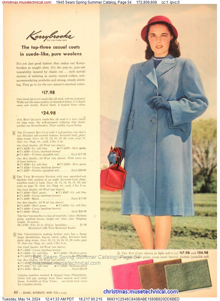 1945 Sears Spring Summer Catalog, Page 54
