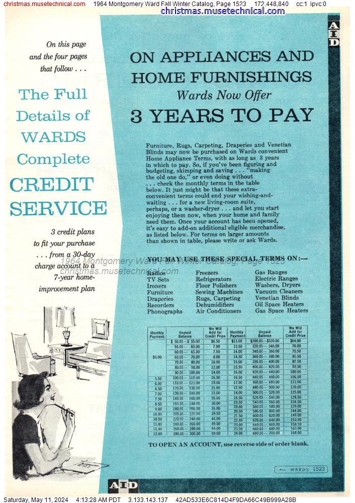1964 Montgomery Ward Fall Winter Catalog, Page 1523