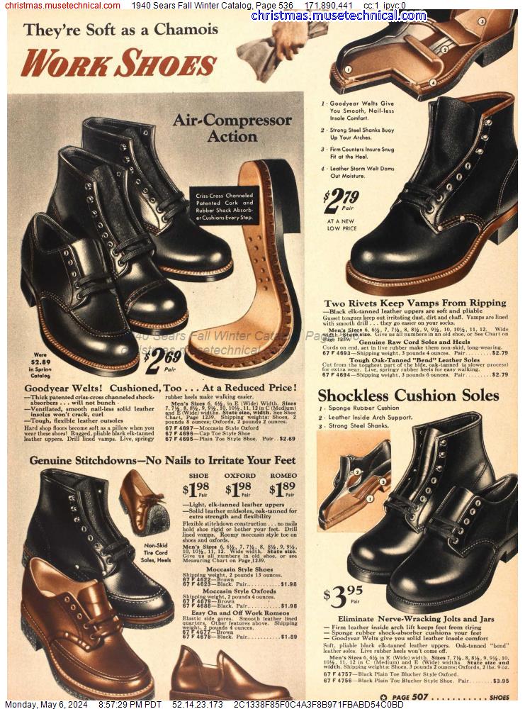 1940 Sears Fall Winter Catalog, Page 536
