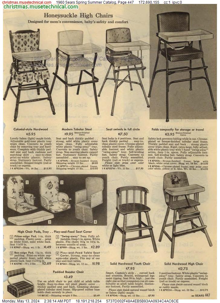 1960 Sears Spring Summer Catalog, Page 447