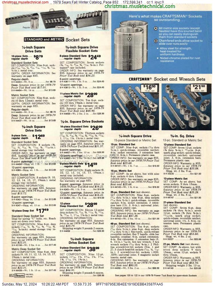 1978 Sears Fall Winter Catalog, Page 852