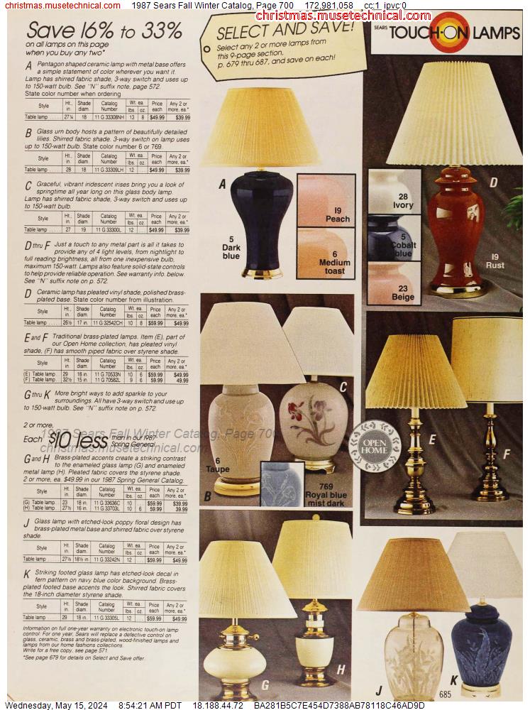 1987 Sears Fall Winter Catalog, Page 700