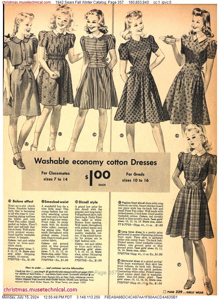 1942 Sears Fall Winter Catalog, Page 357