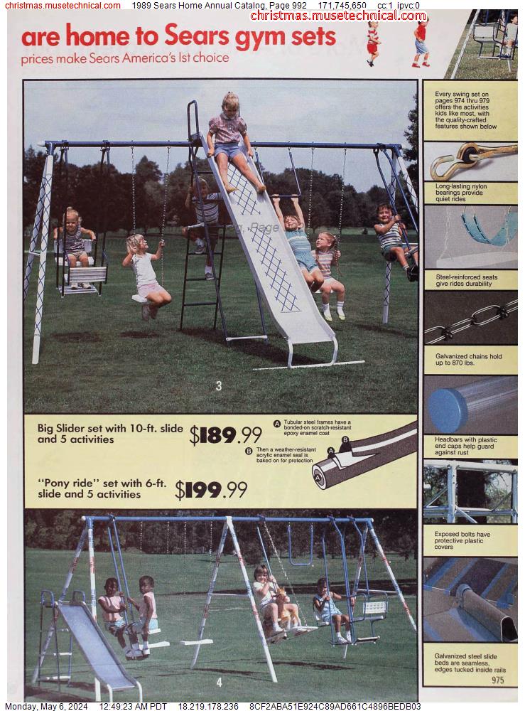 1989 Sears Home Annual Catalog, Page 992