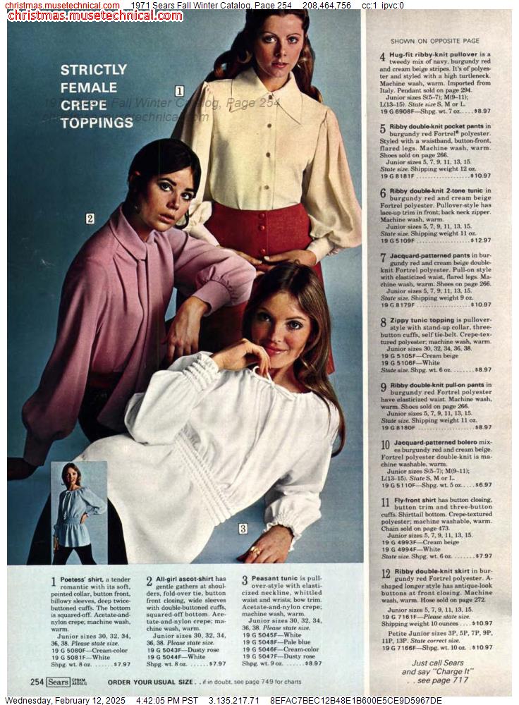 1971 Sears Fall Winter Catalog, Page 254