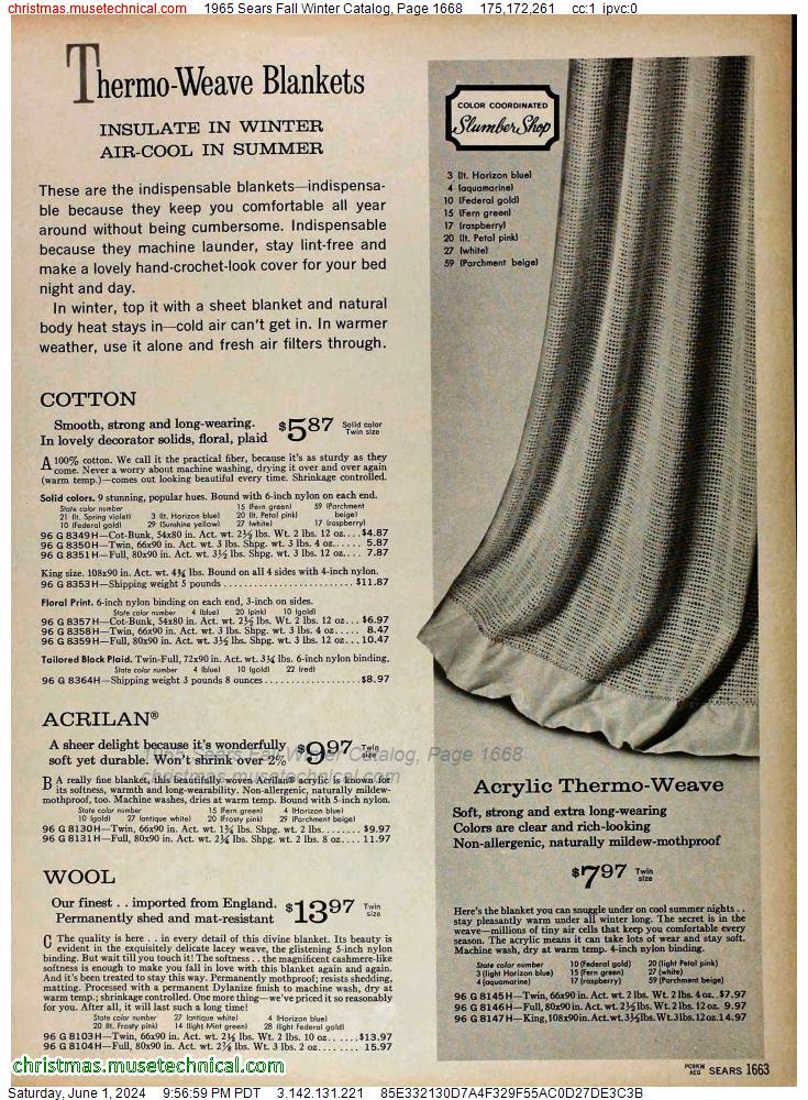 1965 Sears Fall Winter Catalog, Page 1668