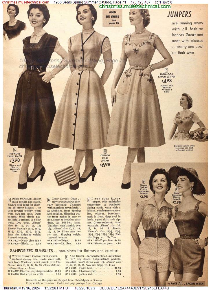 1955 Sears Spring Summer Catalog, Page 71
