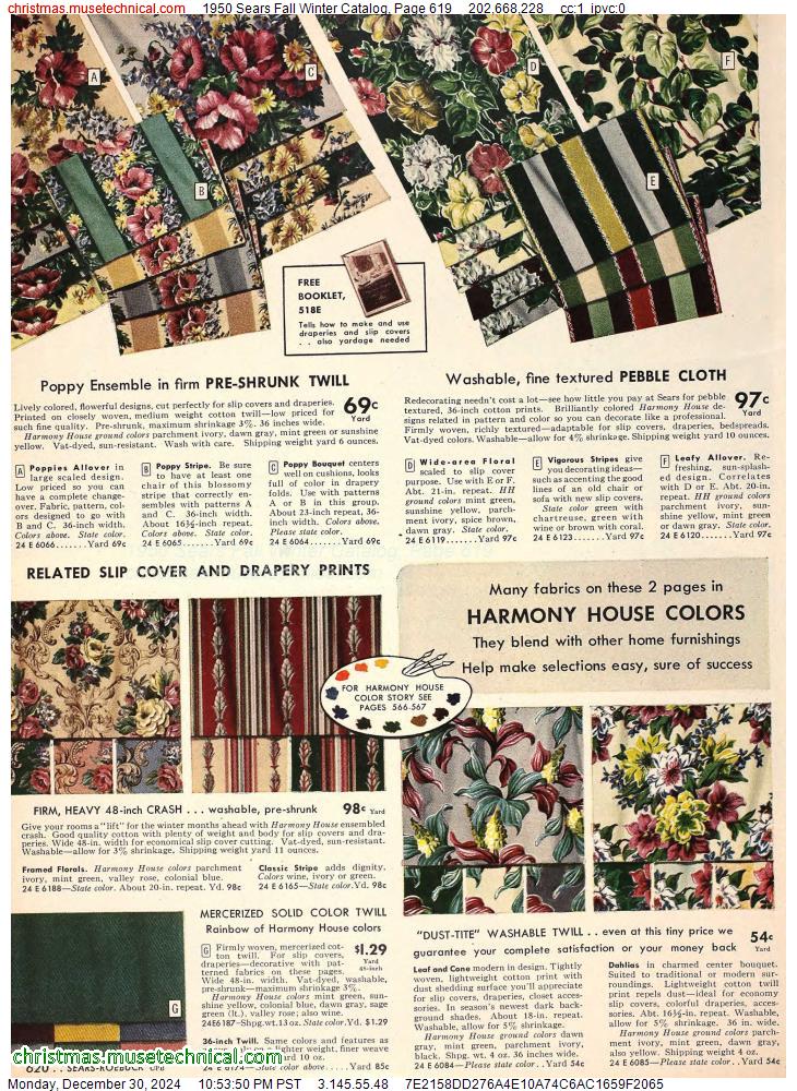 1950 Sears Fall Winter Catalog, Page 619