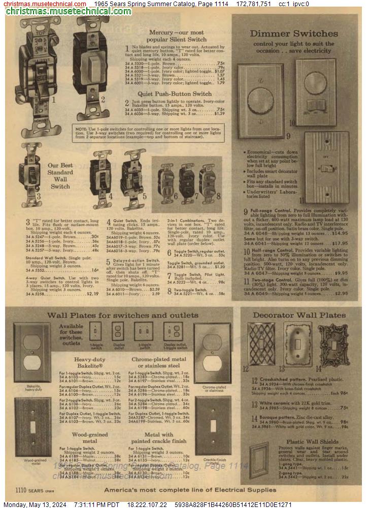 1965 Sears Spring Summer Catalog, Page 1114