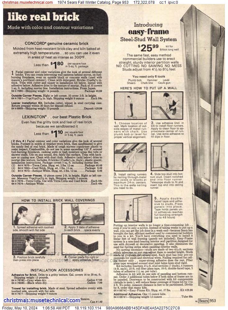 1974 Sears Fall Winter Catalog, Page 953