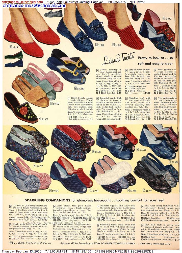 1952 Sears Fall Winter Catalog, Page 423