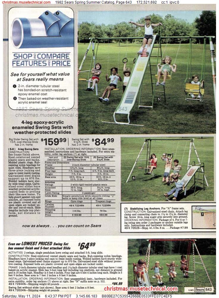 1982 Sears Spring Summer Catalog, Page 643