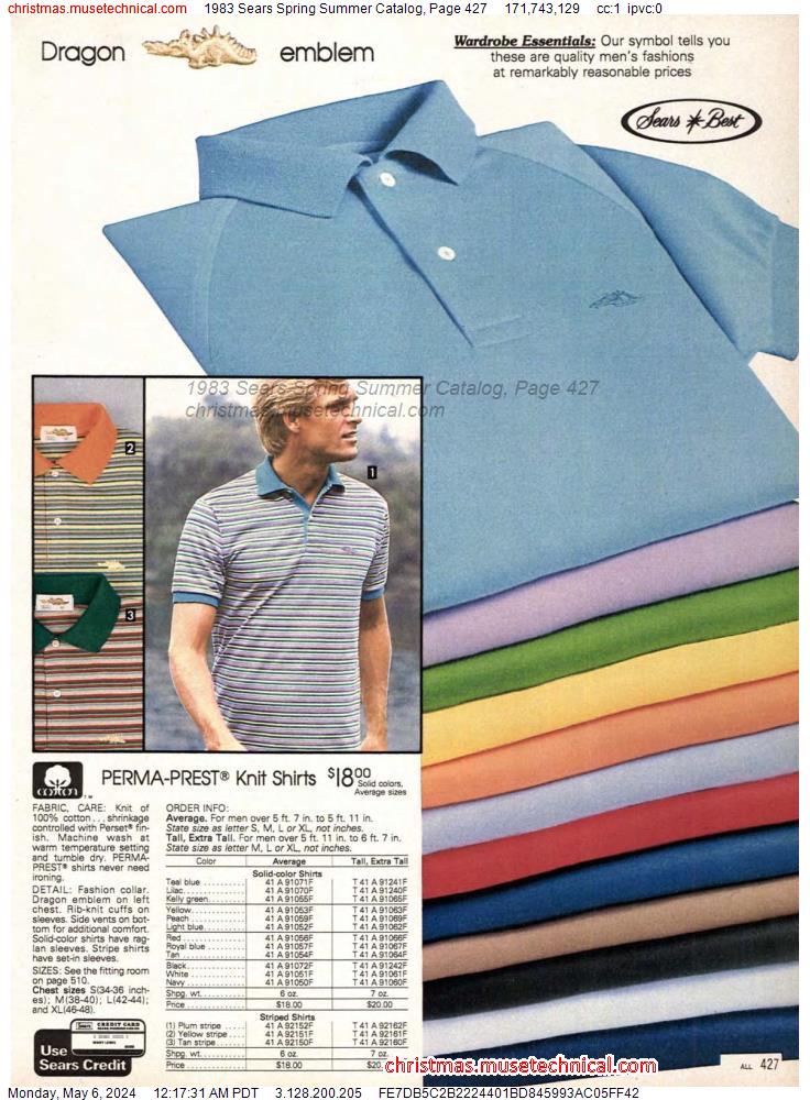 1983 Sears Spring Summer Catalog, Page 427