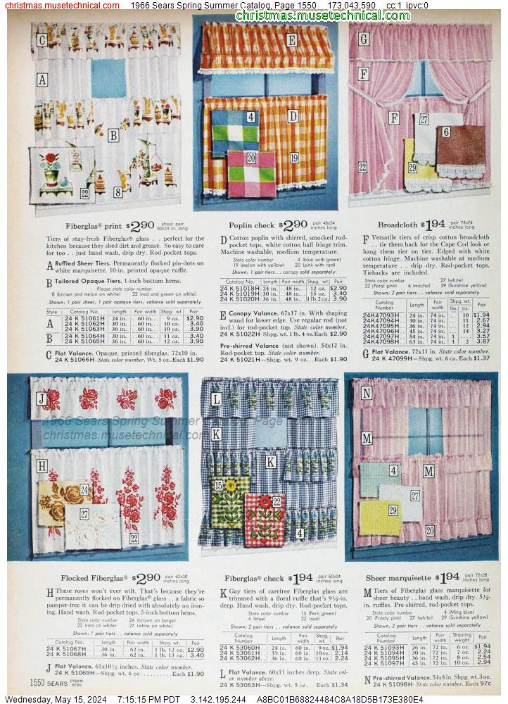 1966 Sears Spring Summer Catalog, Page 1550