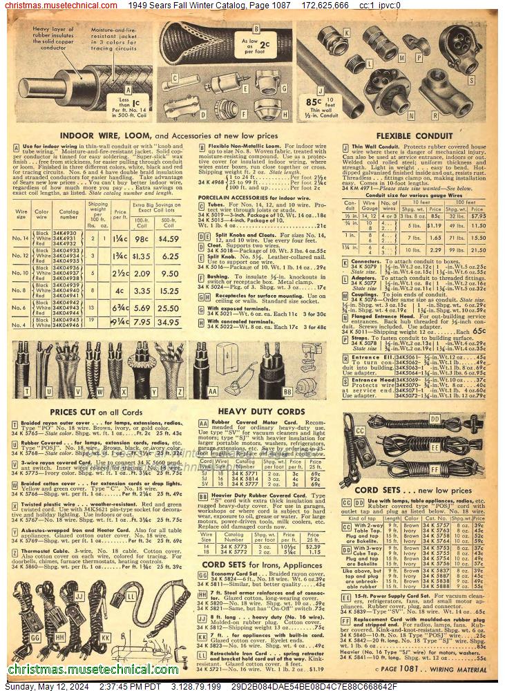 1949 Sears Fall Winter Catalog, Page 1087