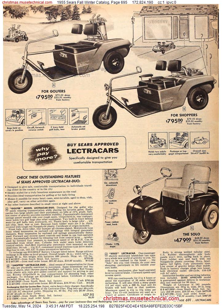 1955 Sears Fall Winter Catalog, Page 695