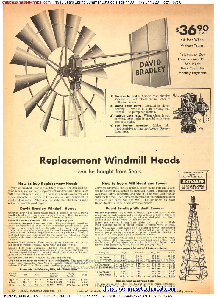 1943 Sears Spring Summer Catalog, Page 1133