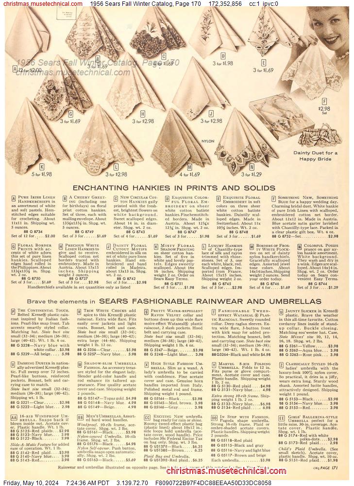 1956 Sears Fall Winter Catalog, Page 170