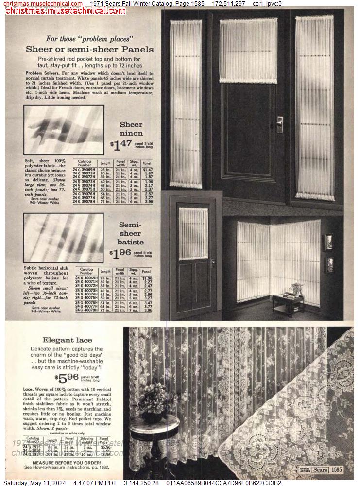 1971 Sears Fall Winter Catalog, Page 1585